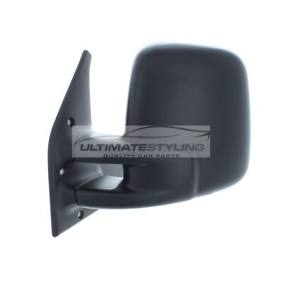 VW T4 Caravelle Van 1990-2003 Door Wing Mirror Manual Black Passenger Side Left