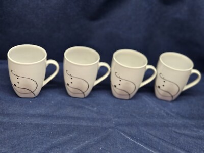 2009 Tabletops Unlimited Gallery 365 Ceramics ''Pescara'' Set/4 Squared Base Mugs 