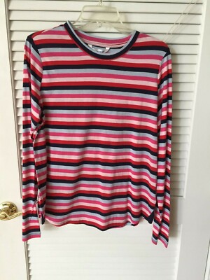 Popsugar Juniors Cotton Model Long Sleeve Striped Shirt Size Xlarge