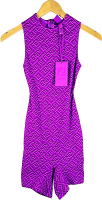 FENDI X Skims Purple Sleeveless Logo Mid Thigh Dress FENDI X Skims Purple Sleeveless Logo Mid Thigh Dress