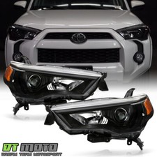 For 2014-2020 Toyota 4Runner Black Projector Headlights Headlamps Set Left+Right