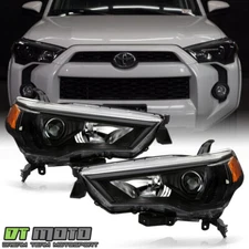 For 2014-2020 Toyota 4Runner Black Projector Headlights Headlamps Set Left+Right