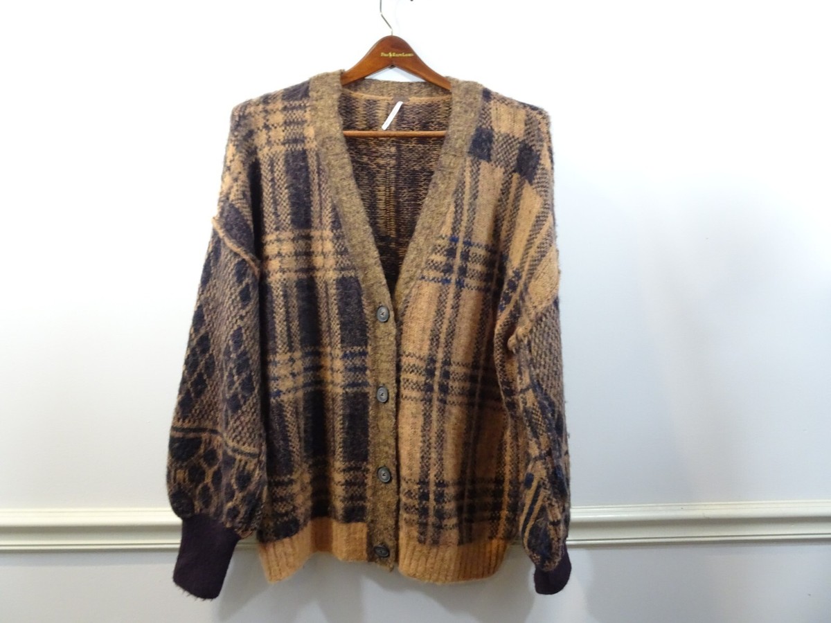 トップス vintage brown faded cardigan Free People Size S Sepia Cardigan Sweater Oversized