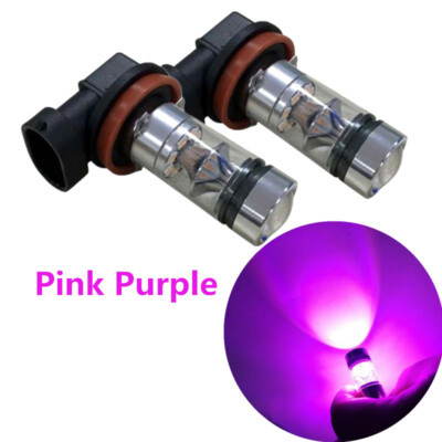 2X Pink Purple H11/H8 LED Fog Light Bulbs For 2006-2018 Honda