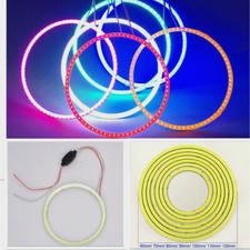 4x Angel Eyes Halo LED COB Ring Lights 60mm-120mm Headlights With Lamp Cover 12V