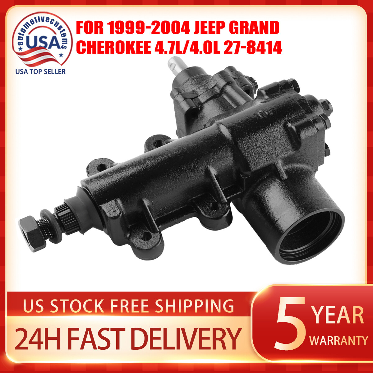 1999-2004 Jeep Grand Cherokee 4.0L 4.7L Power Steering Gear Box 27-8414 A++ Quality