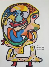 neo expressionist art marker drawing on paper by Phil Demise Smith