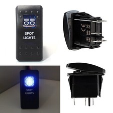 Spot Lights 5-pin Spst Onoff Blue Led Indicator Rocker Switch Fit Fog Drl Lamps