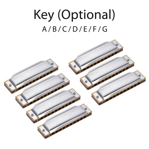 1072-C Folkmaster Standard 10-Hole Diatonic Harmonica Key of C 20 Tone Beginner - Picture 6 of 22