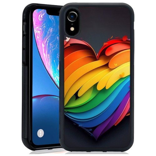 For Google Motorola Moto Apple iPhone Heart Shape LGBT Pride TPU Phone Case - Picture 22 of 25