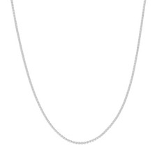 0.85MM ROUND WHEAT CHAIN NECKLACE REAL 14K WHITE GOLD