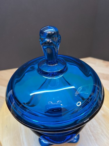 "Plato de caramelo/compote con tapa de 9" con cortina azul épica de vidrio vikingo arte blúnico" - Imagen 7 de 16