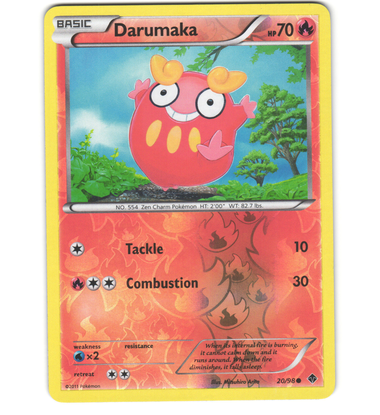 Pokemon 2011 Near Mint NM Darumaka Emerging Powers REVERSE 20/98 Card