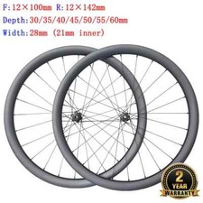 Set ruote carbonio 700C bici da strada tubeless 30-60 mm profondità 28 mm larghezza 24 fori clincher