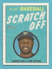 2019 Topps Heritage Baseball Lorenzo Cain 1970 Play Baseball Scratch Off #6