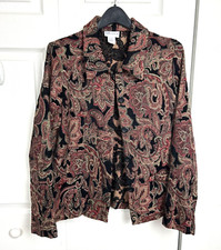 Jacket/Blazer Size L The Tog Shop Button Casual Tapestry Paisley Print USA Made