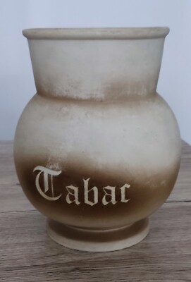Vintage Ceramic Tobacco Pot -  Tobacco  Inscription - Retro Decor / Collection