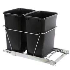 Double Pullout Trash Can for Under Kitchen Cabinet 35 Quart Garbage Recyling Bin