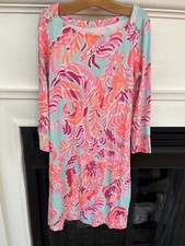 Lilly Pulitzer Sophie Dress S Poolside Love Birds Blue Pink 17412 UPF 50