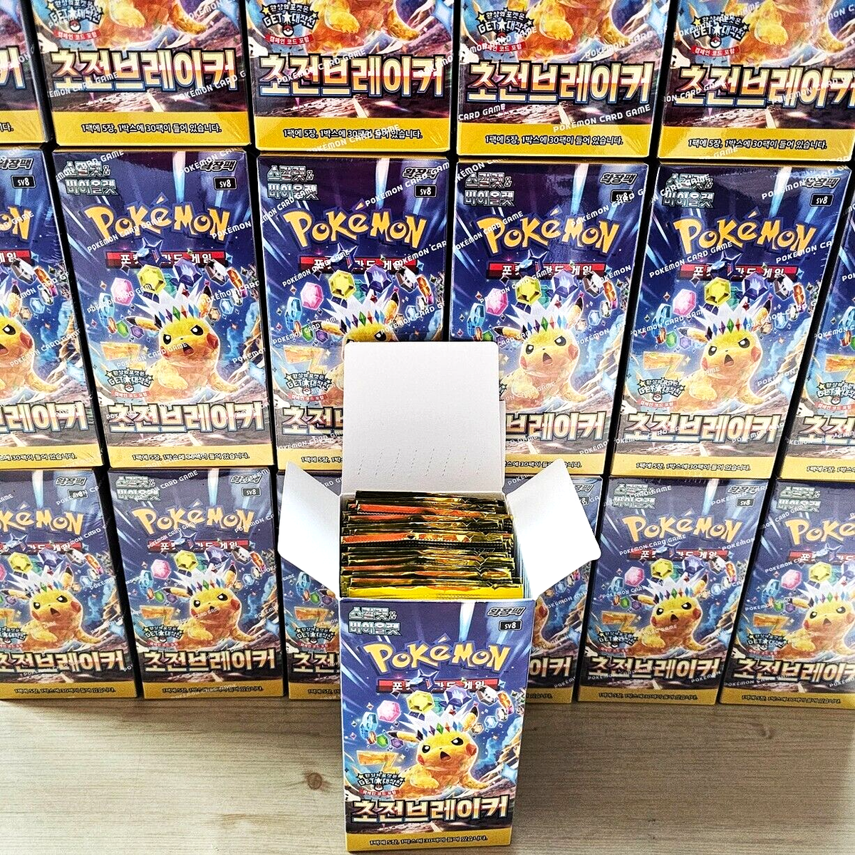 6BOXES[ 180+10 PACKS] Surging Sparks Pokemon Cards Booster Factory Sealed  KOREAN