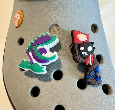 Plants vs Zombies Flag Zombie and Chomper Shoe Charms for Crocs Shoes