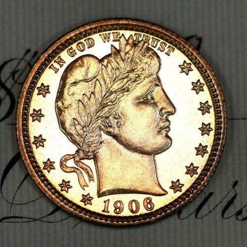 * 1906 ULTRA DCAM * PRISTINE++ GEM PROOF BARBER QUARTER * FROM COLLECTION