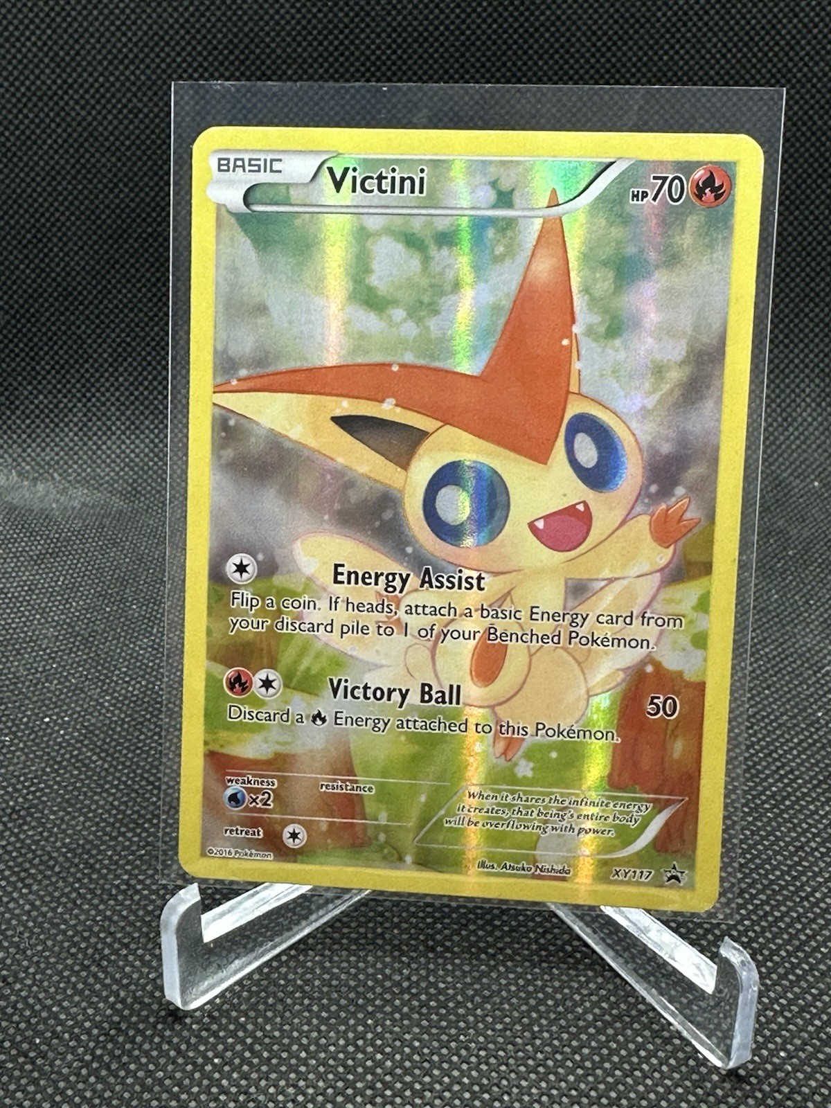 Pokémon Victini XY117 XY Promo Holo Basic Fire Pokémon TCG 70 HP Heavy Played