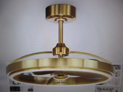 Matrix Decor 27 in. Indoor Integrated LED Copper Downrod Mount Caged Ceiling Fan