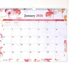 Blue Sky 2026 Wall Calendar, 15x12", Twin Wire Binding