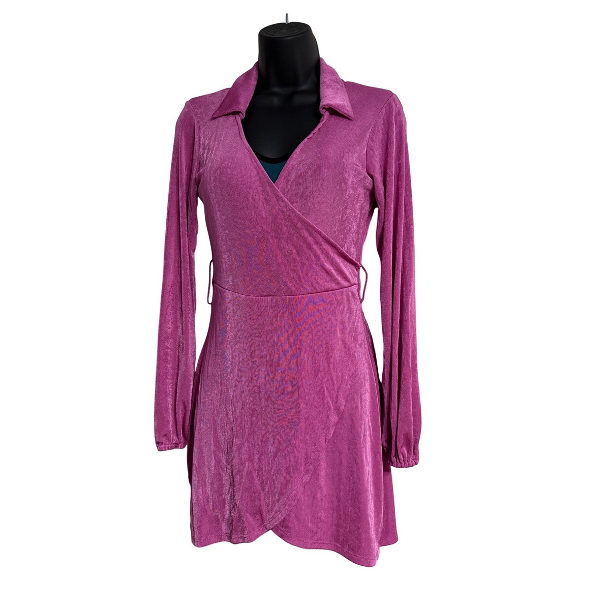 mini knit wrap dress Evening Cloud Knit Wrap Mini Dress