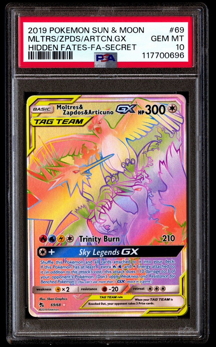 ポケモンカードゲーム Moltres&Zepdos&Articuno gx rr psa10 PSA 10 Moltres Zapdos Articuno GX 44/68 Hidden Fates Ultra Rare
