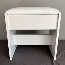 New Vanity Bench Desk Stool Piano Seat/Chair W/ Cushion White 16.5x11.5x16.5  