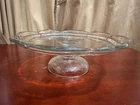 Vintage Anchor Hocking Savannah Pedestal Cake Stand Floral Design 12x4" Tall