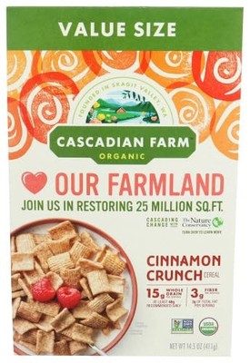 (Pack of 5) Cascadian Farm Organic Cinnamon Crunch Cereal 14.5 Oz