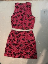 XOXO Vintage Two Piece Women s Gothic Black Floral Lace Y2K 90s Style