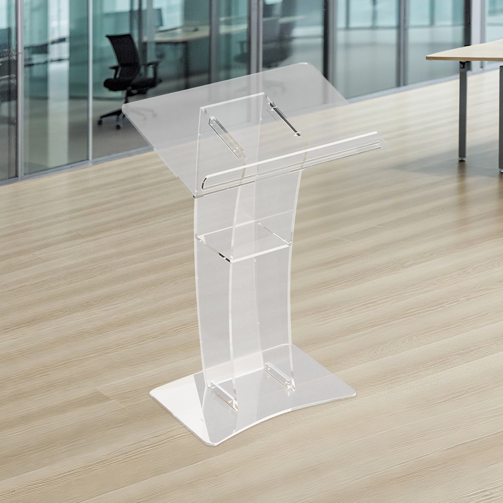 Acrylic Clear Podium Plexiglass Pulpit School Conference Church Curve Lectern