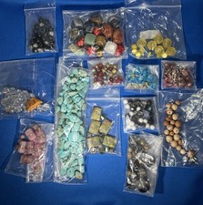 Huge Lot Of Glass, Plastic And Stone Beads Various Colors And Styles See Pics PE