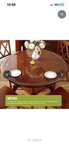 OSTEPDecor Round Clear Table Protector 44 Inch