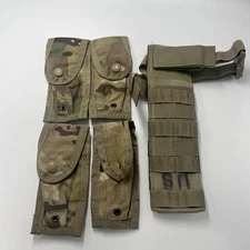 USGI Military OCP Multicam PISTOLMAN SET LEG EXTENDER w 4 SINGLE 9mm MAG POUCHES