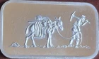 1982 Silver Towne The Miner 1 Oz .999 Fine Silver Art Bar, Reverse Type 6