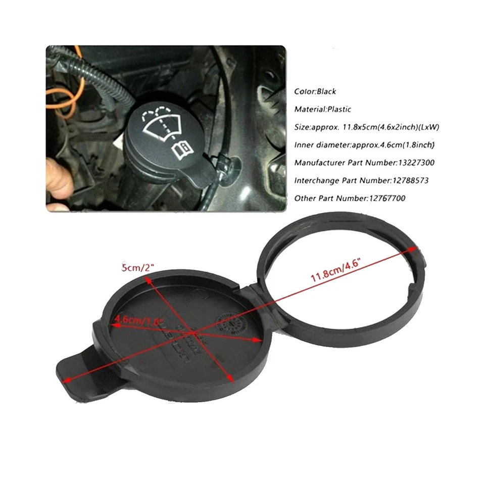 Windshield Wiper Washer Fluid Reservoir Bottle Cap Cover For Chevrolet 13227300 - Image 2 of 4