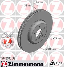 1x ZIMMERMANN Bremsscheibe FORMULA F 150.2913.32 f�r BMW F11 F10 F12 7er F01 F02