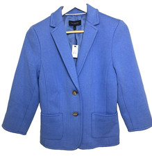 Talbots Blazer Jacket Size 6 Womens Blue Two Button Career Business Casual NWT
