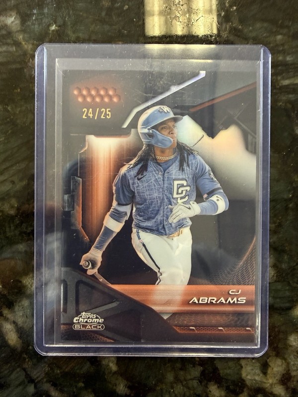 2026 Topps Chrome Black CJ Abrams True Orange Refractor #24/25 SSP #162