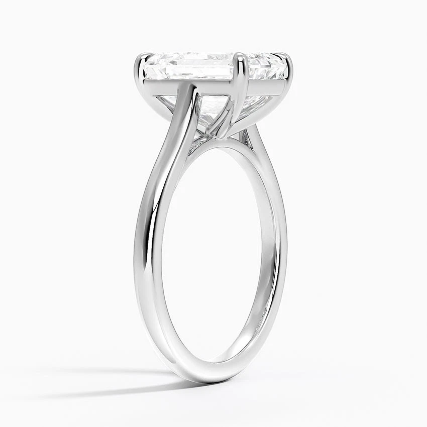 IGI Certified 3 Carat Emerald Lab Grown 2mm Provence Solitaire Ring In 14K Gold - Image 2 of 4