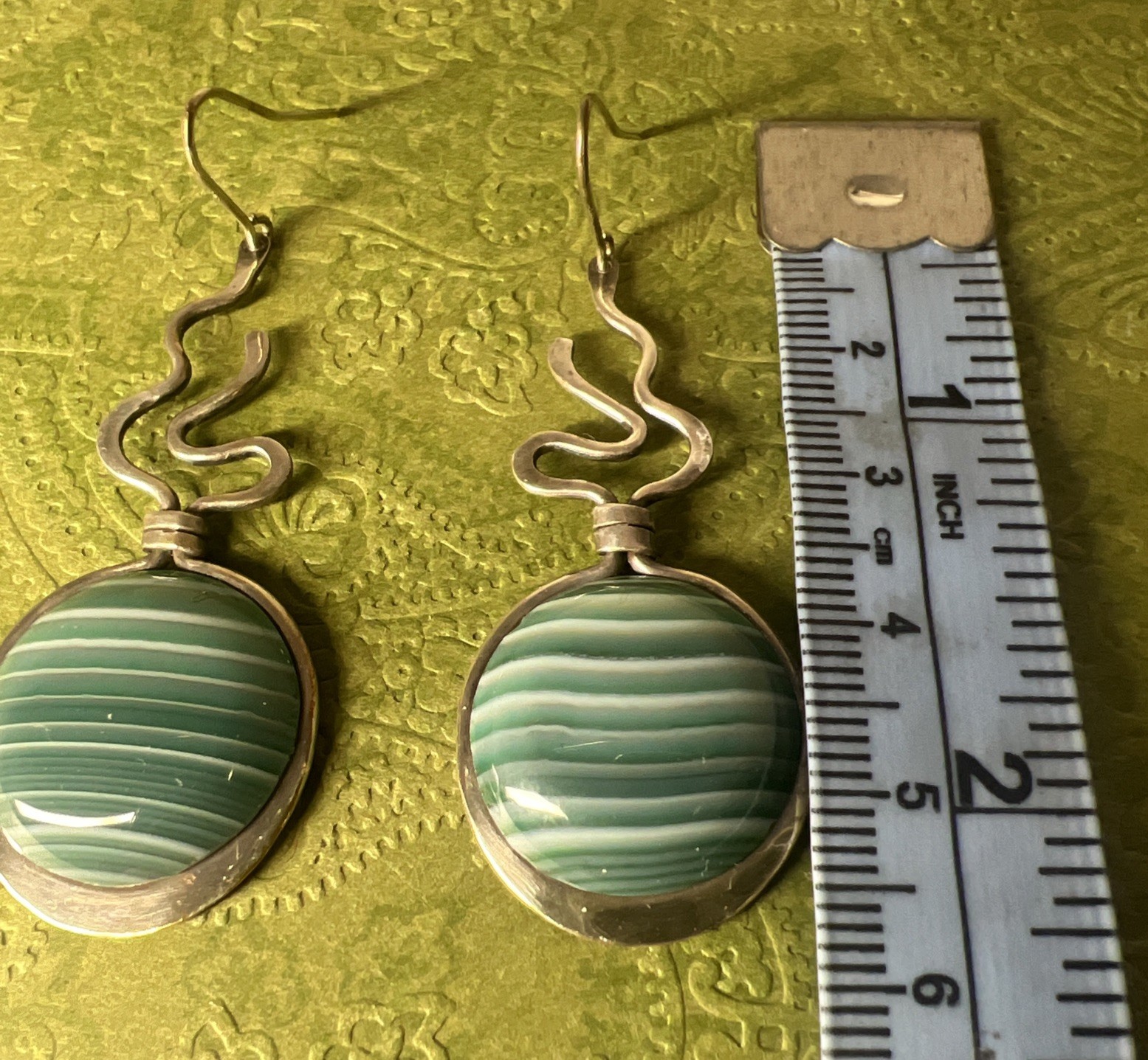 Vtg Solid 925 Sterling Silver drop dangle earring… - image 4