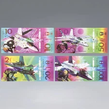 4pcs Fighter Jet Banknote F22 F18 F14B F35 Military Notes with Serial Numbers