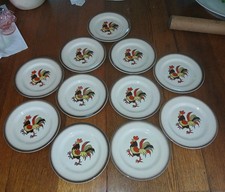 SET of Eleven (11) Metlox Poppytrail RED ROOSTER   7 1/2