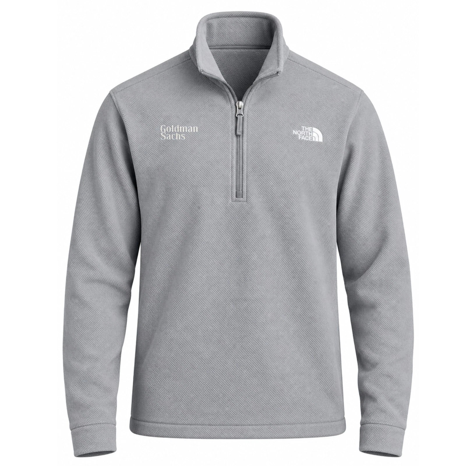 RARE NWT 100% Goldman Sachs TNF Deluxe Banker Half Zip Office Pullover Gray L image 1