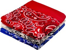 Classic Paisley Bandanas - 3 Pack Gift Set, 100 Cotton, 22x22 Inches